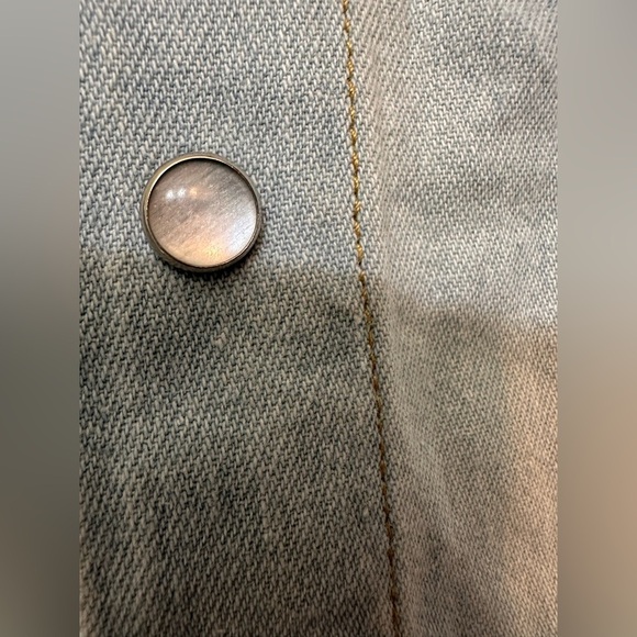 Vintage US Boys Women’s Plaid Sleeve Denim Hoodie - Picture 5 of 9